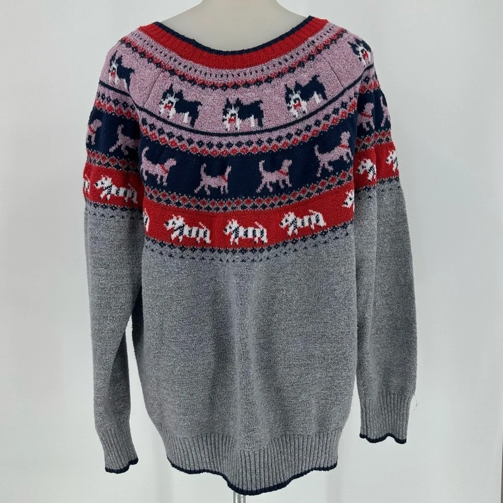 Holiday Time Dog Fair Isle Christmas Ugly Sweater XXL 20 Gray Metallic - Picture 4 of 16
